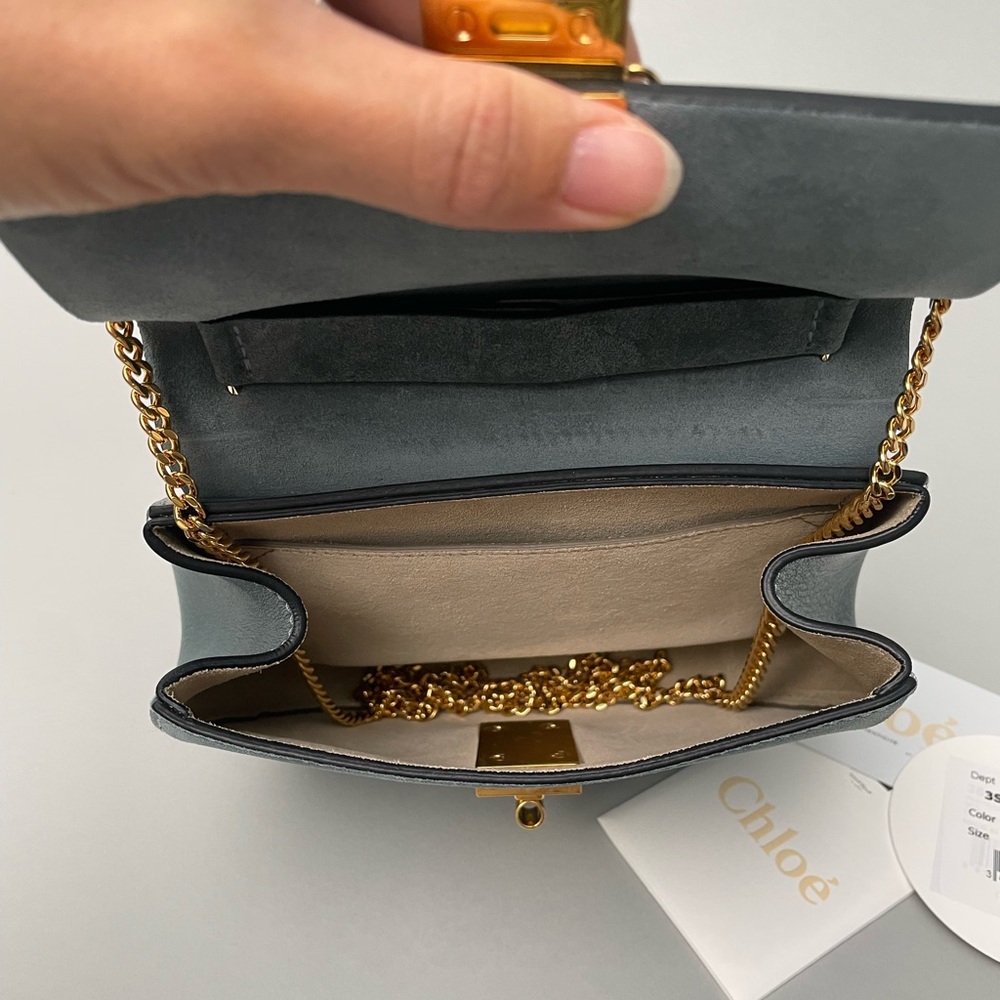 Chloé Drew leather crossbody bag- Cloudy Blue - Picture 10 of 10